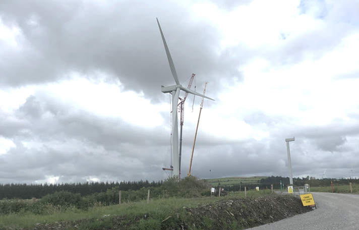 First wind turbine at Kilathmoy